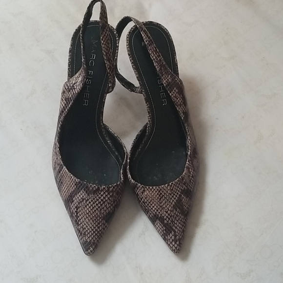 Snake print all sling-back  point heels - Picture 1 of 3